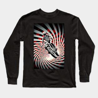 Dirt bike stunt - cool graphic with lines Long Sleeve T-Shirt